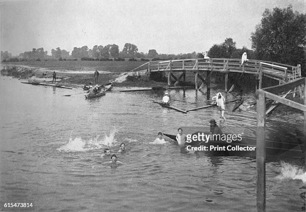 Upper Hope', 1935. A group of young men bathing at Upper Hope, a bank of the Thames near Eton. From The Eton Book of the River - With Some Account of...