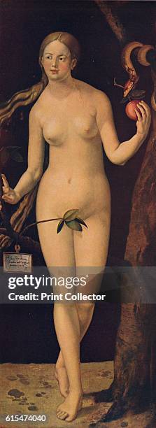Eva', . One of a pair of paintings by German artist Albrecht Durer. According to creation myth, Adam and Eve were the first man and woman and the...