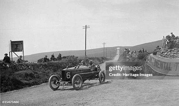 Hancock's Vauxhall competing in the RAC Isle of Man TT race, 10 June 1914. Vauxhall 3308 cc. Event Entry No: 6 Driver: Hancock, A.J. Finished: 12th....