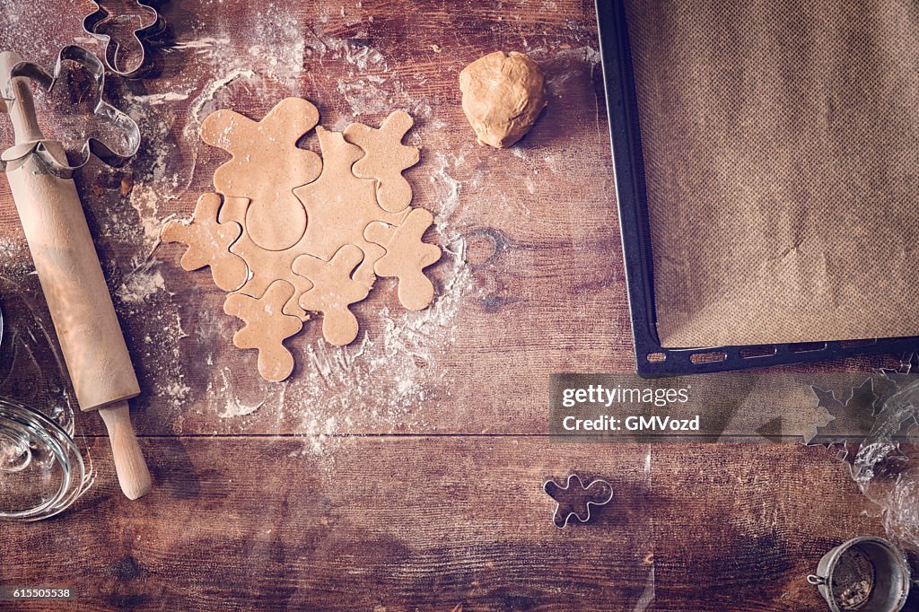 Preparing Christmas Cookies in Domestic Kitchen