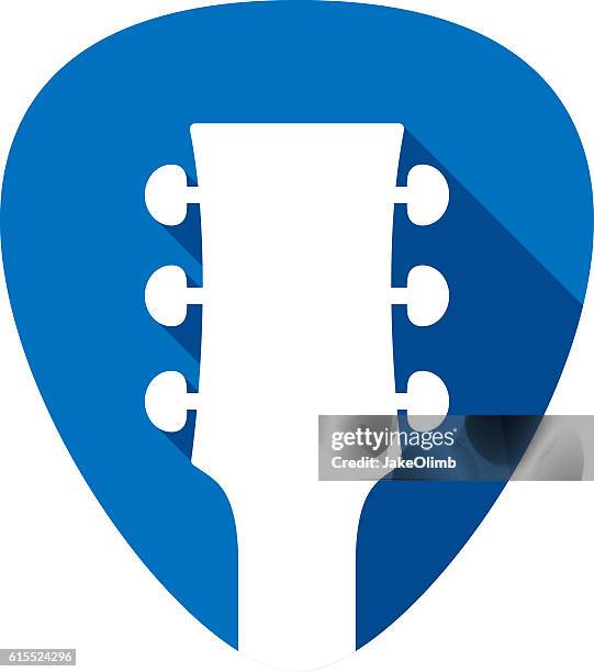 guitar head pick icon silhouette - guitar icon stock illustrations