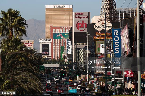 With Trump International Hotel Las Vegas in the background, the Las Vegas strip is seen on Tuesday afternoon, October 18, 2016 in Las Vegas, Nevada....