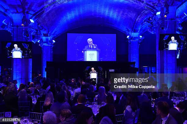 Tony Martell, Founder and Chairman, speaks on stage during T.J. Martell Foundation's 41st Annual Honors Gala at Gustavino's on October 18, 2016 in...