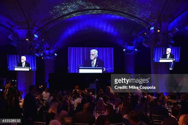 Tony Martell, Founder and Chairman, speaks on stage during T.J. Martell Foundation's 41st Annual Honors Gala at Gustavino's on October 18, 2016 in...