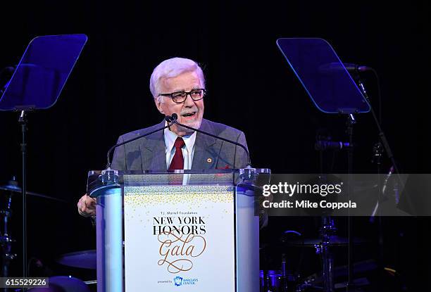 Tony Martell, Founder and Chairman, speaks on stage during T.J. Martell Foundation's 41st Annual Honors Gala at Gustavino's on October 18, 2016 in...