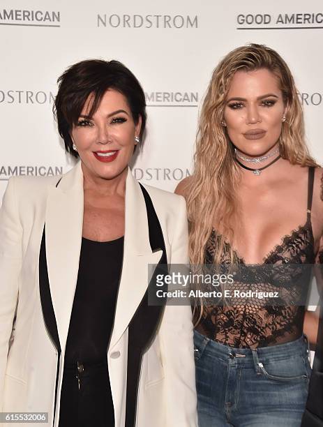 Kris Jenner and Khloe Kardashian attend Khloe Kardashian Good American Launch Event at Nordstrom at the Grove on October 18, 2016 in Los Angeles,...