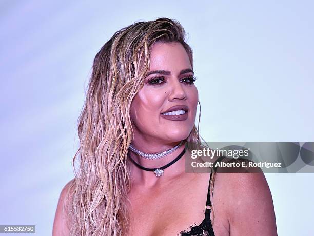 Khloe Kardashian speaks onstage at Khloe Kardashian Good American Launch Event at Nordstrom at the Grove on October 18, 2016 in Los Angeles,...