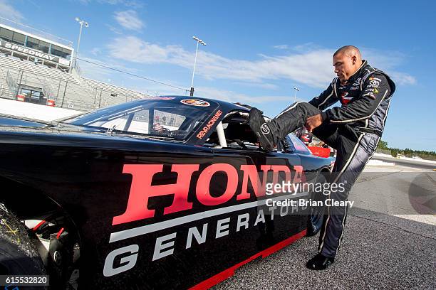 Jay Beasley at the NASCAR Drive for Diversity Developmental Program at New Smyrna Speedway on October 18, 2016 in New Smyrna Beach, Florida.