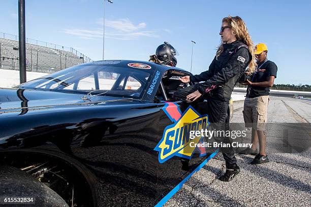 Taylor Jorgenson at the NASCAR Drive for Diversity Developmental Program at New Smyrna Speedway on October 18, 2016 in New Smyrna Beach, Florida.