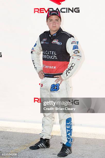 Santiago Tovar, of Mexico, at the NASCAR Drive for Diversity Developmental Program at New Smyrna Speedway on October 18, 2016 in New Smyrna Beach,...