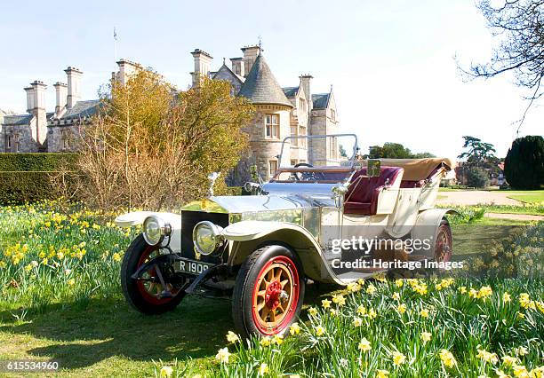 Rolls Royce in front of Palace House, Beaulieu. Artist Unknown.