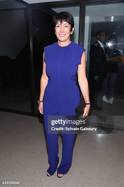 Ghislaine Maxwell attends VIP Evening of Conversation for Women's Brain Health Initiative, Moderated by Tina Brown at Spring Studios on October 18,...