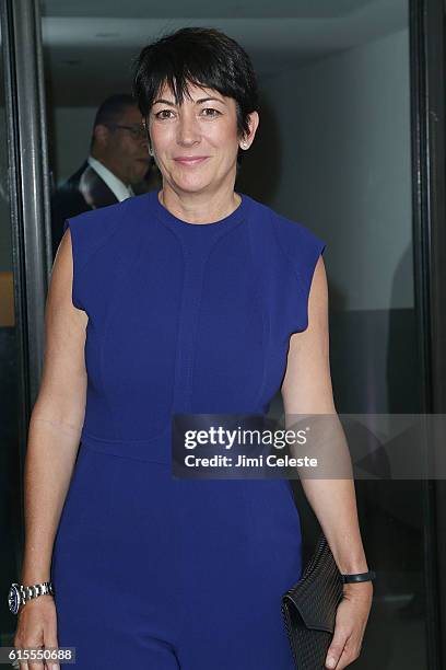 Ghislaine Maxwell attends VIP Evening of Conversation for Women's Brain Health Initiative, Moderated by Tina Brown at Spring Studios on October 18,...