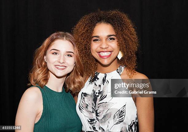 Abby Ward and Bella Cameron attend Kirk Cameron's "Revive Us" event at Harvest Cathedral on October 18, 2016 in Chicago City.