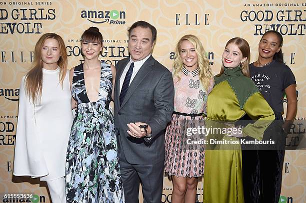 Grace Gummer, Erin Darke, Jim Belushi, Anna Camp, Genevieve Angelson and Joy Bryant attend the "Good Girls Revolt" New York Screening at the Joseph...