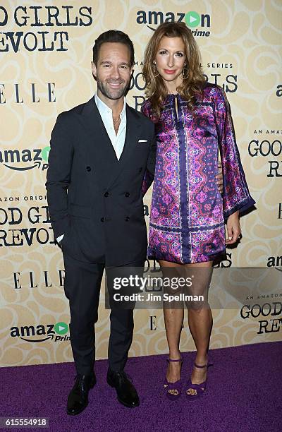 Actors Chris Diamantopoulos and Alysia Reiner attend the "Good Girls Revolt" New York screening at the Joseph Urban Theater at Hearst Tower on...