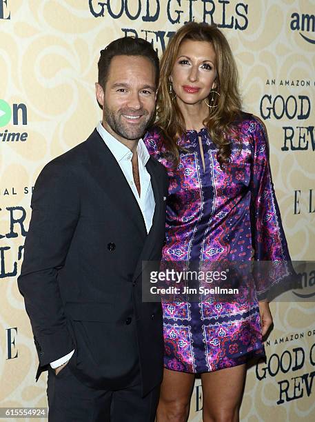Actors Chris Diamantopoulos and Alysia Reiner attend the "Good Girls Revolt" New York screening at the Joseph Urban Theater at Hearst Tower on...