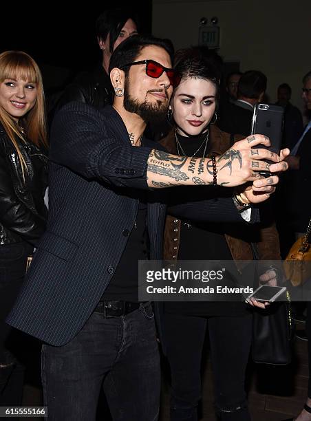 Musician Dave Navarro and Frances Bean Cobain attend the launch party for Cassandra Peterson's new book "Elvira, Mistress Of The Dark" at the...