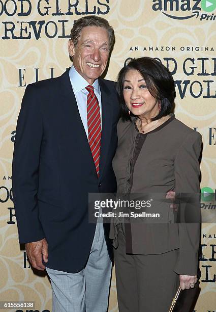 Personality Maury Povich and journalist Connie Chung attend the "Good Girls Revolt" New York screening at the Joseph Urban Theater at Hearst Tower on...