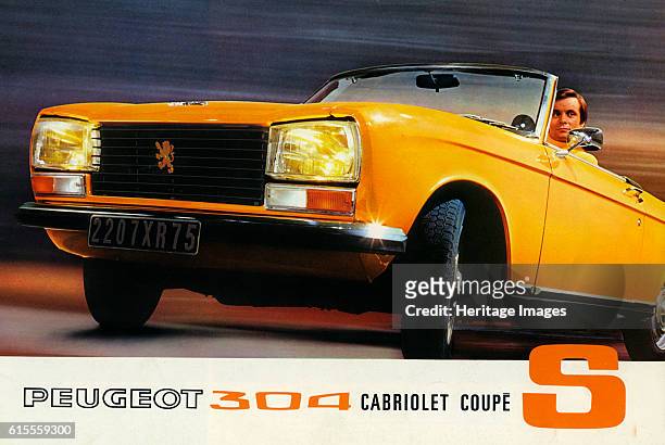 Peugeot 304 Cabriolet S sales brochure. Artist Unknown.