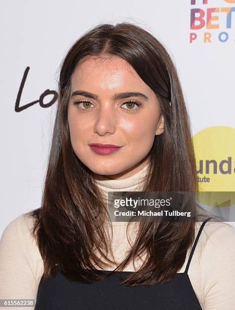 Actress Dylan Gelula attends the premiere of PSH Collective's "First Girl I Loved" at the Vista Theatre on October 18, 2016 in Los Angeles,...
