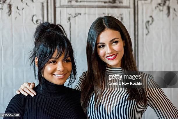 Victoria Justice and Christina Milian discuss "The Rocky Horror Picture Show: Let's Do the Time Warp AgainÓ during the Build Series at AOL HQ on...