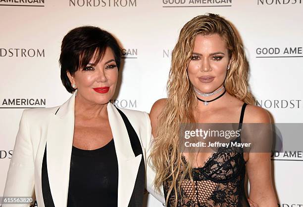 Personality Kris Jenner and Good American Founding Partner Khloe Kardashian attend the Good American Launch Event at Nordstrom at the Grove on...