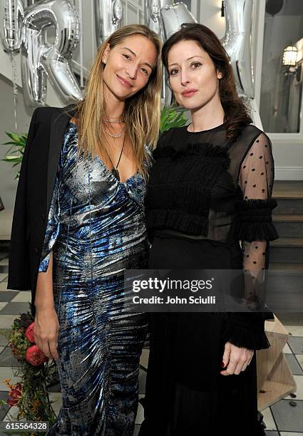 Ambre Dahan and Alex Edenborough attend Preen by Thornton Bregazzi private dinner hosted by Brigette Romanek and Estee Stanley on October 18, 2016 in...