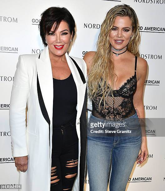 Kris Jenner and Khloe Kardashian attend Good American Launch Event at Nordstrom at the Grove on October 18, 2016 in Los Angeles, California.