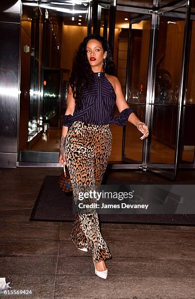 Rihanna leaves Nobu Fifty Seven on October 18, 2016 in New York City.