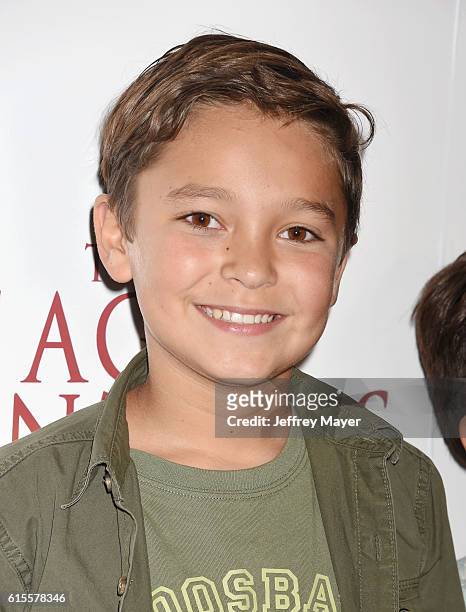 Actor Pierce Gagnon arrives at the Premiere Of Sony Pictures Classics' 'The Eagle Huntress' at Pacific Theaters at the Grove on October 18, 2016 in...