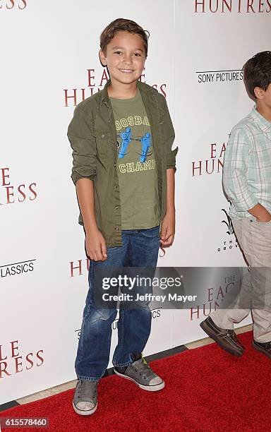 Actor Pierce Gagnon arrives at the Premiere Of Sony Pictures Classics' 'The Eagle Huntress' at Pacific Theaters at the Grove on October 18, 2016 in...