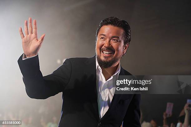 Justin Lin waves to fans at the premiere of Paramount Pictures' "Star Trek Beyond" at TOHO Cinemas on October 19, 2016 in Tokyo, Japan.