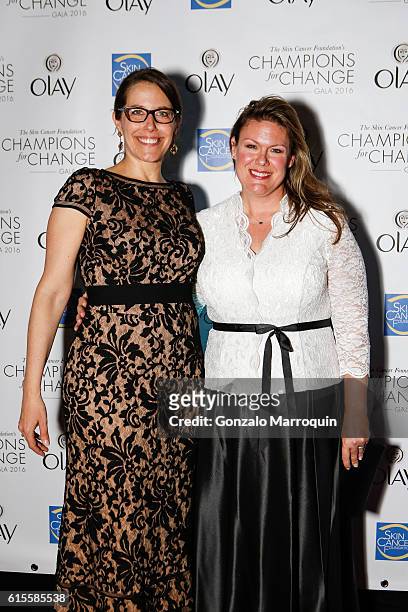 Elizabeth Robins;Dr. Jessica Krant at the The Skin Cancer Foundation Champions for Change Gala at Mandarin Oriental Hotel on October 18, 2016 in New...