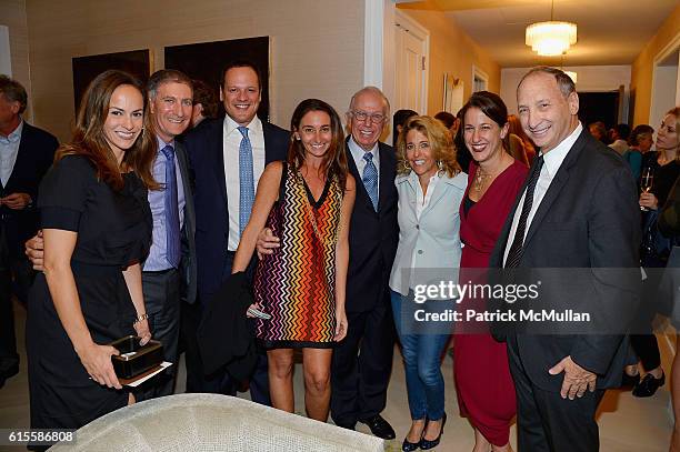 Melissa Ziweslim, Marty Berger, Rob Vecsler, Kelly Mack, Leonard Boxer Pam Liebman, Elisa Ours and Bruce Ratner attend the 30 Park Place Four Seasons...