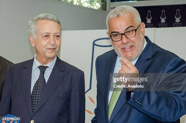 Leader of the Justice and Development Party , Abdelilah Benkirane and Secretary General of the Constitutional Union Party , Mohamed Sajid attend a...