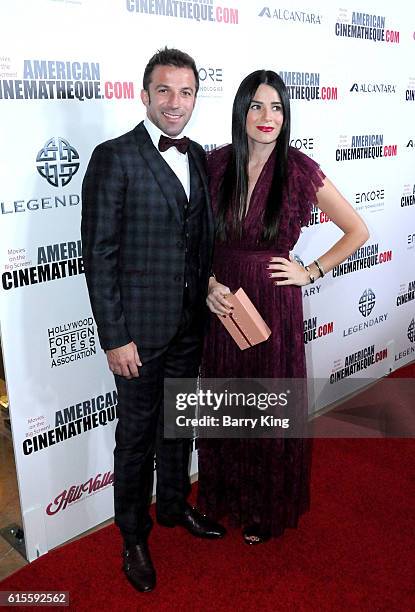 Alessandro Del Piero and wife Sonia Amoruso attend the 30th Annual American Cinematheque Awards Gala at The Beverly Hilton Hotel on October 14, 2016...