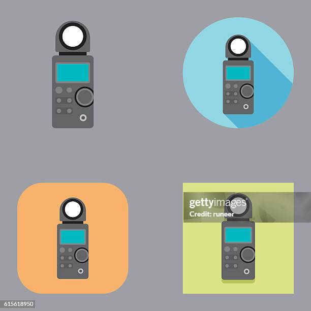 flat light meter icons | kalaful series - light meter stock illustrations