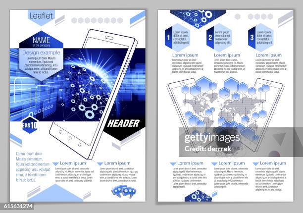 leaflet design example - cloud edge computing stock illustrations