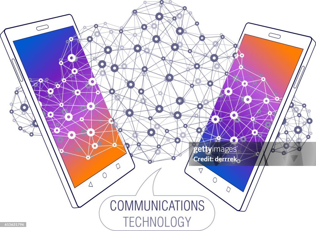 Communication Using Technology Pic Smart Phone Communications Technology High-Res Vector Graphic - Getty ...