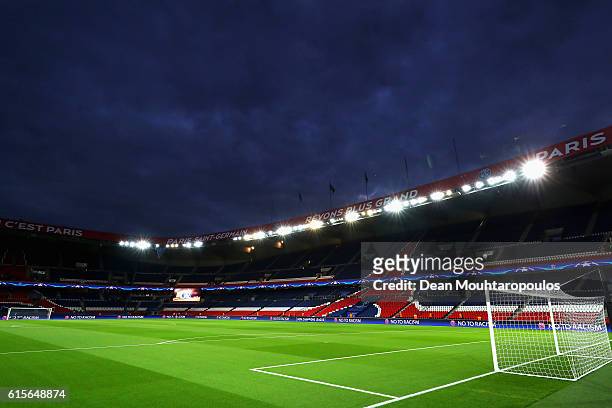 General view of the empty stadium prior to the Group A, UEFA Champions League match between Paris Saint-Germain Football Club and Fussball Club Basel...