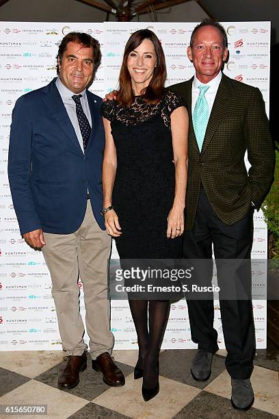 Saverio Vallone, Cecilia Peck and Anthony Peck attend 'A Conversation With Gregory Peck' during the 11th Rome Film Festival at Auditorium Parco Della...