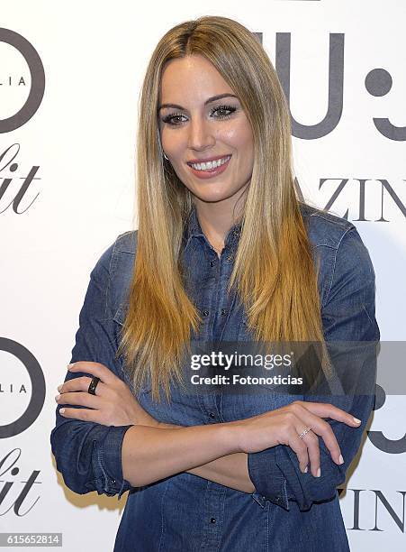 Edurne presents Bottom Up Amaizing Fit By Liu Jo at El Corte Ingles store on October 19, 2016 in Madrid, Spain.