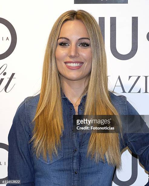 Edurne presents Bottom Up Amaizing Fit By Liu Jo at El Corte Ingles store on October 19, 2016 in Madrid, Spain.