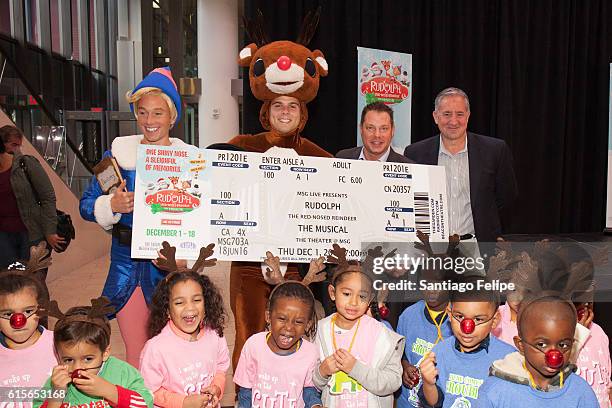 Hermey The Elf "Wesley Edwards", Rudolph "Anthony Marone", radio host John Foxx and producer Bob Penola work together alongside children from The...