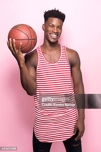 American professional basketball player Jimmy Butler is photographed for Chicago Magazine on August 25, 2015 in Los Angeles, California.