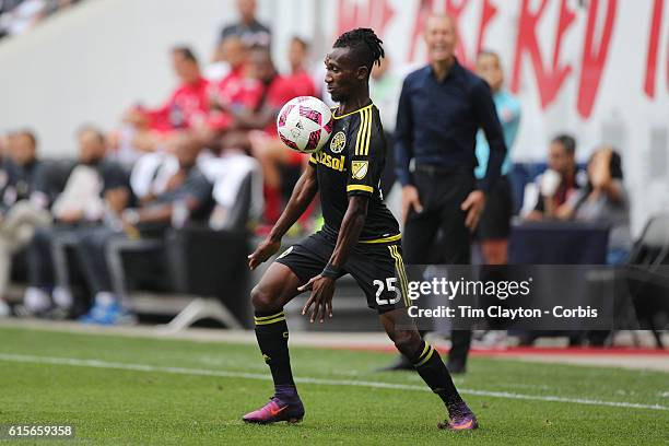 Harrison Afful of Columbus Crew in action during the New York Red Bulls Vs Columbus Crew SC MLS regular season match at Red Bull Arena, on October...