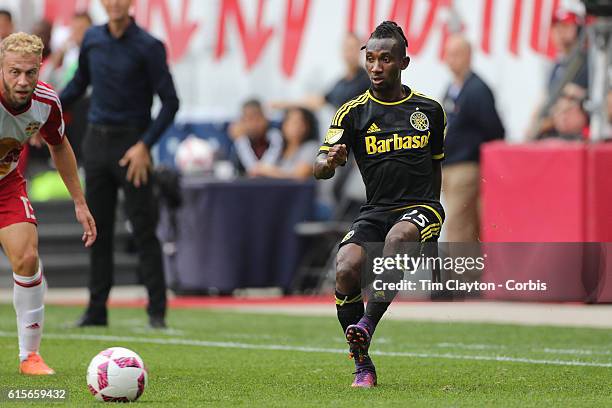 Harrison Afful of Columbus Crew in action during the New York Red Bulls Vs Columbus Crew SC MLS regular season match at Red Bull Arena, on October...