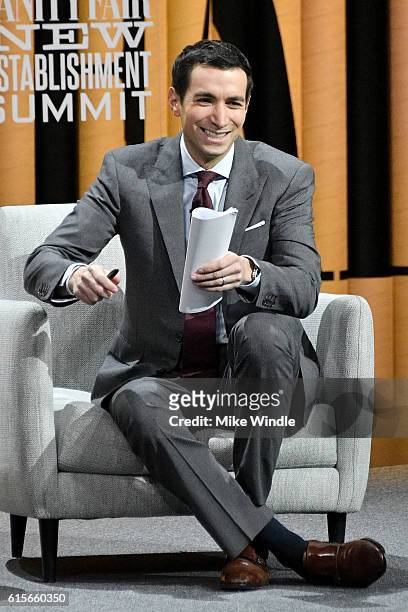 Financial columnist at The New York Times, Andrew Ross Sorkin, speaks onstage during "Managing Excellence: Getting Consistently Great Results" at the...