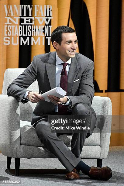 Financial columnist at The New York Times, Andrew Ross Sorkin, speaks onstage during "Managing Excellence: Getting Consistently Great Results" at the...